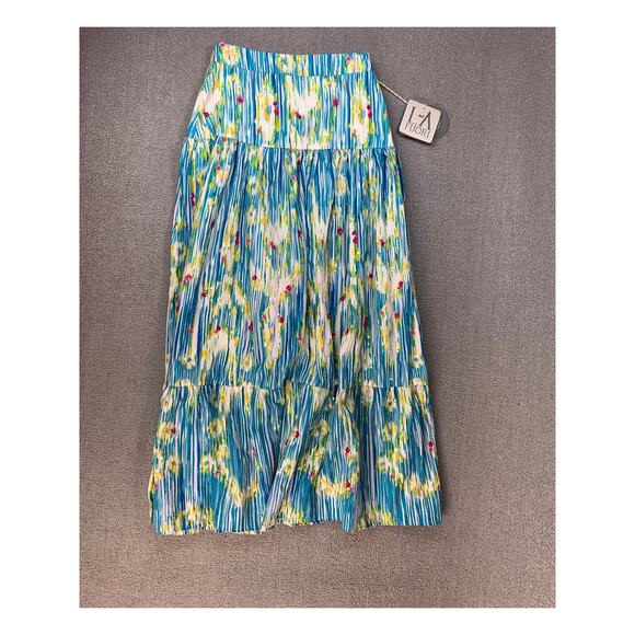 NWT LA FUORI Maxi Skirt Bright Summer Tropical Vacation...